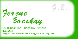 ferenc bocskay business card